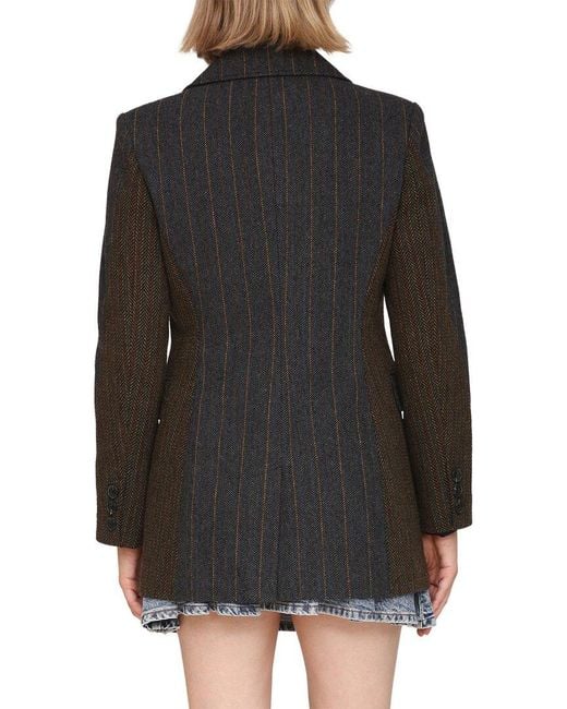 Avec Les Filles Black Short Wool-Blend Blazer