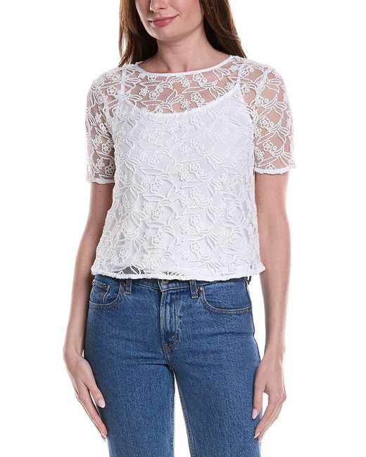 Vince Camuto Blue Crewneck Blouse