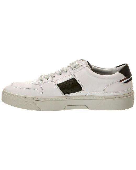 Boss White Gary Leather Sneaker for men