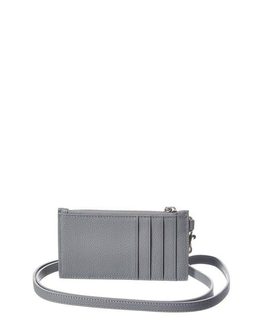 Balenciaga White Cash Leather Card Case On Keyring for men