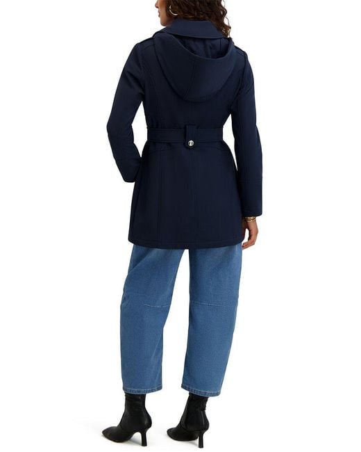 Kensie Blue Double Breasted Softshell Jacket