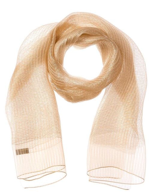 Saachi Natural Striped Sparkle Sheer Silk Wrap