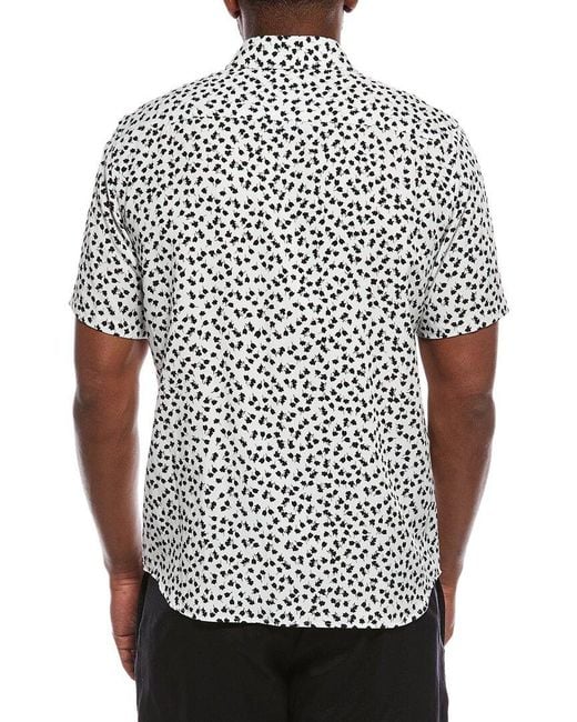 Theory White Irving Button Front Shirt for men