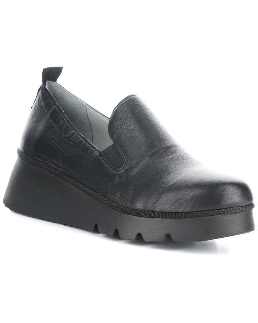 Fly London Black Pece Leather Wedge