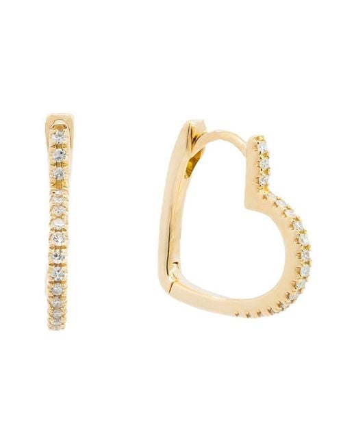 Maitre De Diamant Metallic 18K 0.16 Ct. Tw. Diamond Heart Earrings