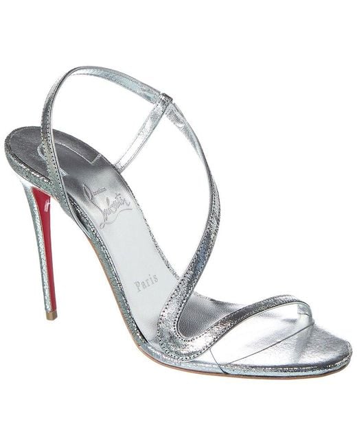 Christian Louboutin Metallic Rosalie 100 Leather Sandal