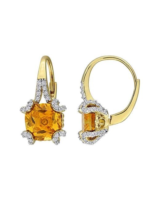 Rina Limor Metallic Plated 4.74 Ct. Tw. Gemstone Earrings