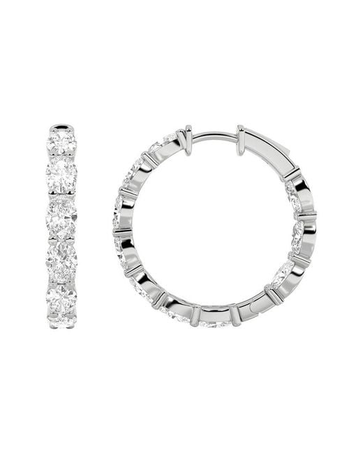 Lab Grown Diamonds Metallic 14K 6.00 Ct. Tw. Lab-Grown Diamond Inside Out Hoop Earring