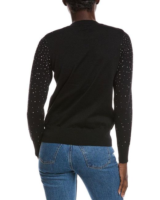 Nanette Lepore Black Rhinestone Sweater