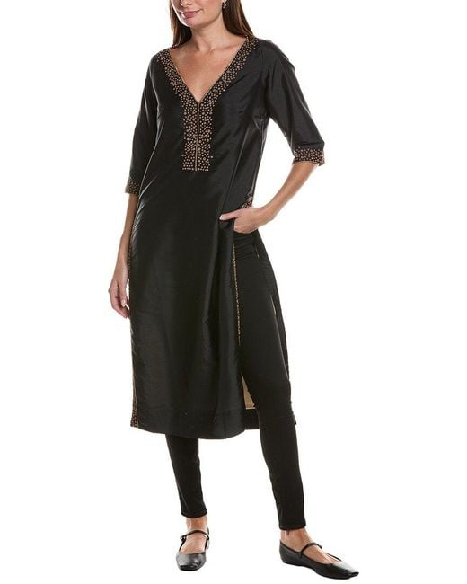 Gretchen Scott Black Hand Beaded Kurta