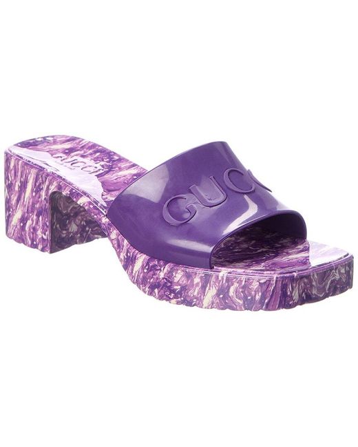 Gucci Rubber Platform Sandal in Purple Lyst