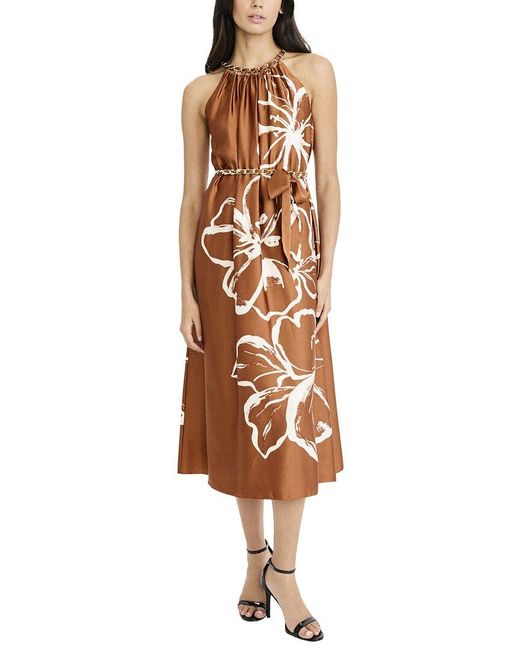 Maggy London Brown Midi Dress