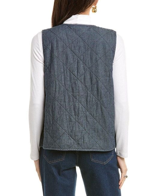 Eileen Fisher Quilted Vest in Blue Lyst UK