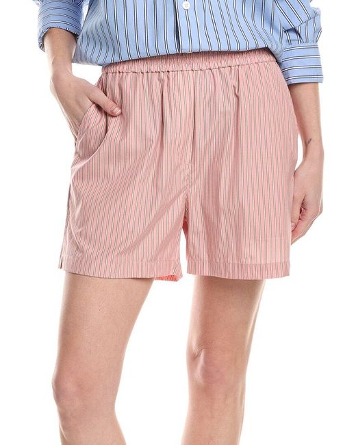 Rag & Bone Pink Emma Stripe Poplin Short
