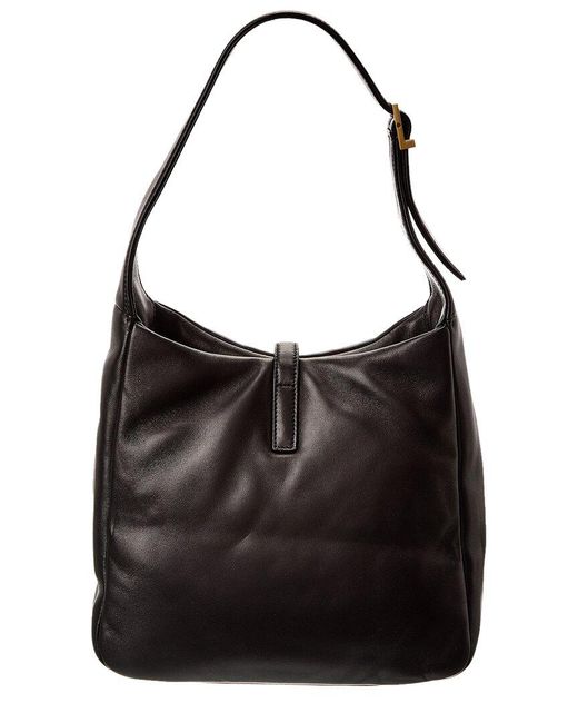 Saint Laurent Black Le 5 À 7 Small Leather Hobo Bag