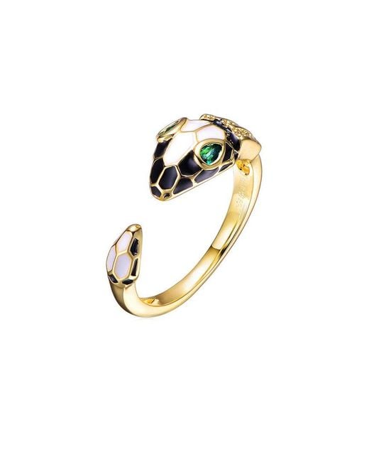 Rachel Glauber Metallic 14k Plated Cz Ring