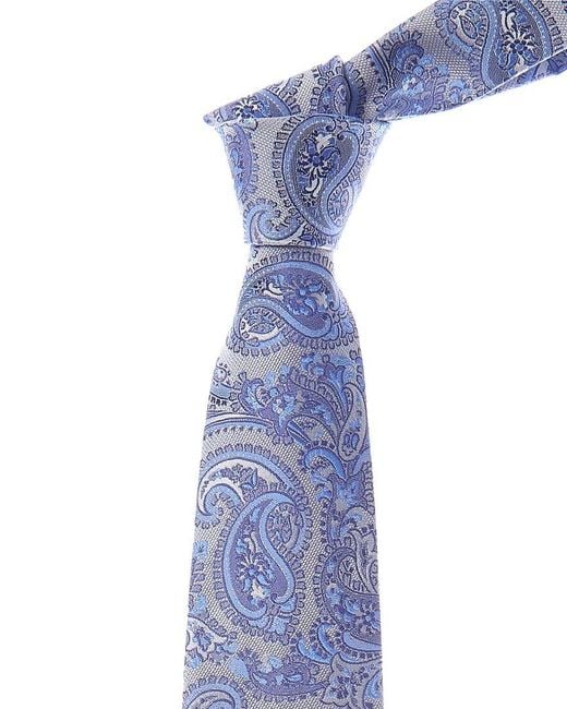 Etro Blue Paisley Silk Tie for men