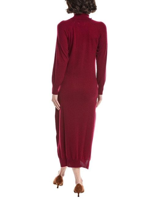 Brodie Cashmere Red Turtleneck Wool & Cashmere-Blend Sweaterdress