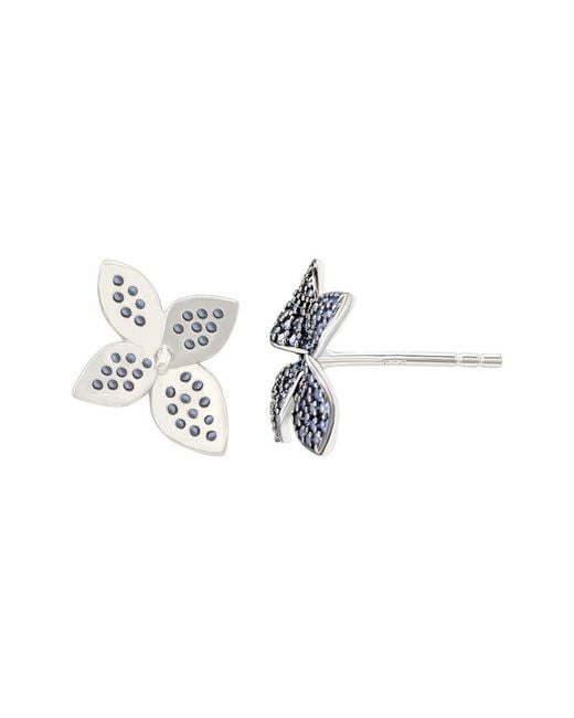 Suzy Levian Blue 0.02 Ct. Tw. Diamond & Sapphire Studs