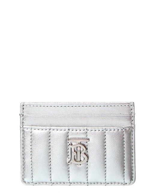 Burberry Gray Tb Leather Card Holder