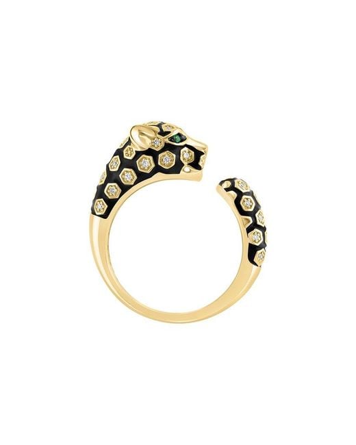 Effy Fine Jewelry Metallic 14K 0.15 Ct. Tw. Diamond & Emerald Ring