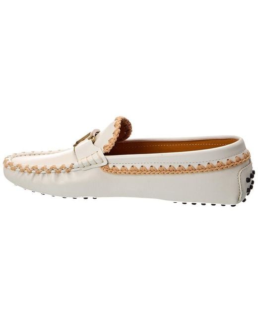 Tod's White Timeless Leather Loafer