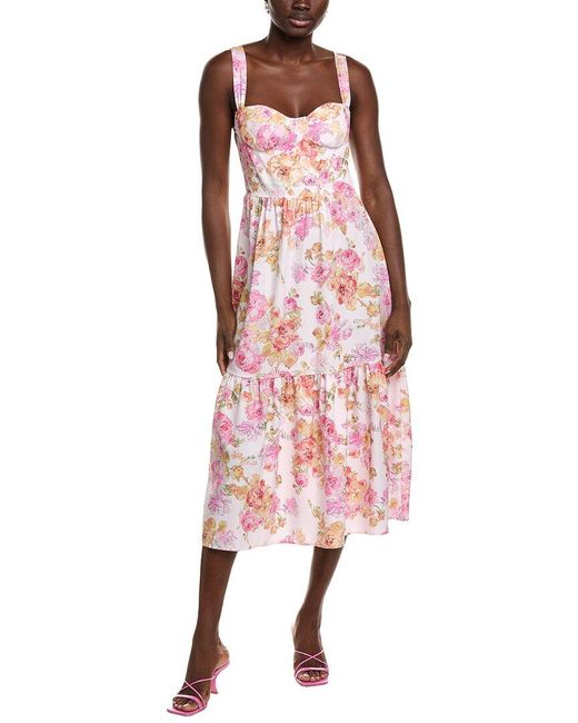 IPPONELLI Pink Floral Midi Dress