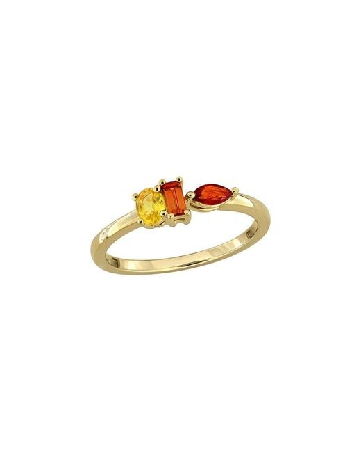 Rina Limor White 0.49 Ct. Tw. Multi-Color Sapphire Three-Stone Ring