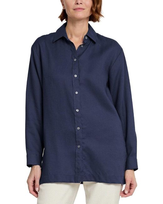 Hinson Wu Blue Nadia Linen Shirt
