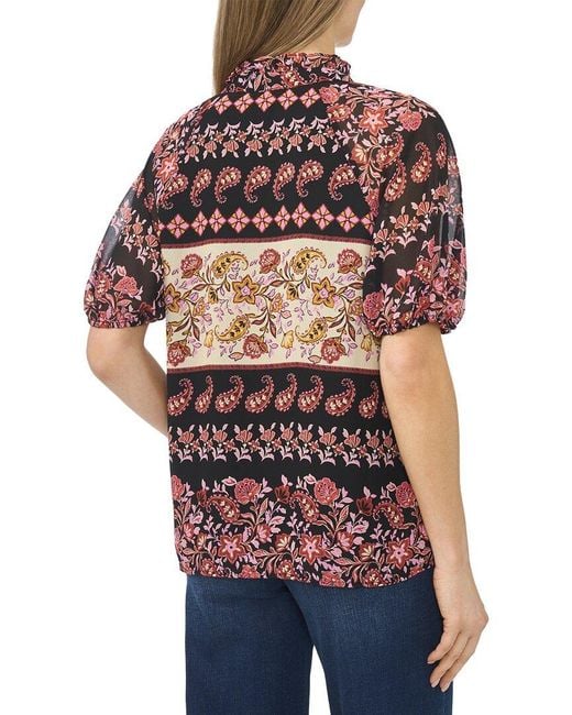 Cece Blue Woven Top
