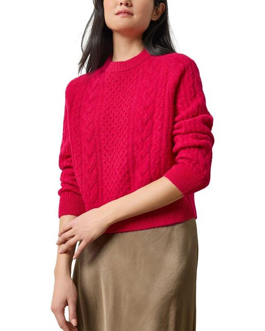Lilla P Red Mixed Stitch Alpaca & Wool-Blend Pullover