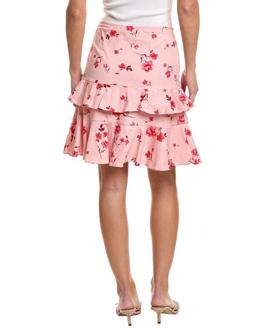 Cece Circle Flounce Tiered Mini Skirt