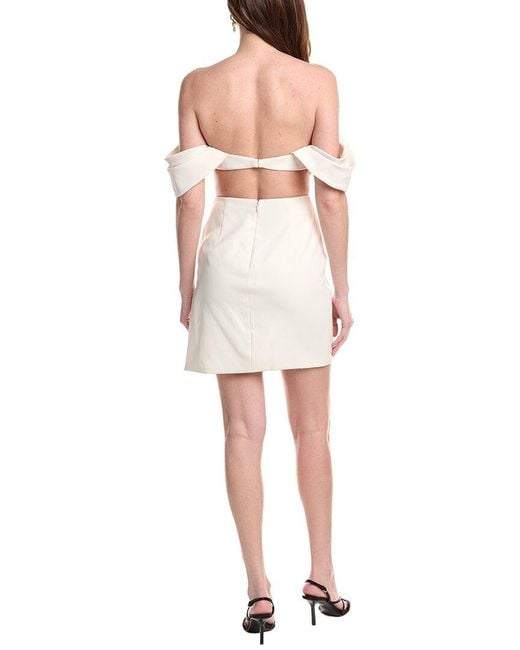 Jovani White Satin Short Slit Dress