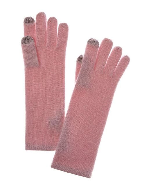 Sofiacashmere Pink Sofiacashmere Mid-Length Touchscreen Cashmere Gloves