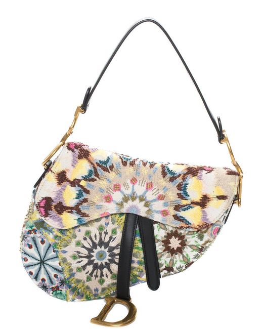 Christian Dior Multicolor Beaded Toil De Jouy Tropicalia Print Calfskin Mini  Saddle Bag Black Hardware, 2019 Available For Immediate Sale At Sotheby's