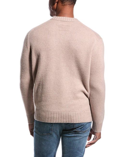 FRAME Pink Cashmere Crewneck Sweater for men