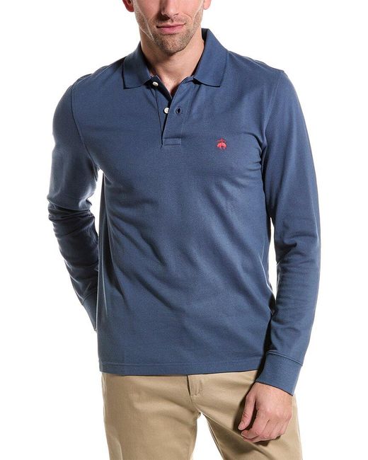 Brooks Brothers Blue Slim Fit Performance Polo Shirt for men