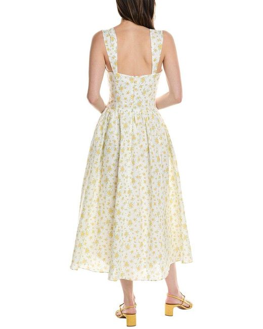 Bardot Natural Malea Linen-blend Midi Dress