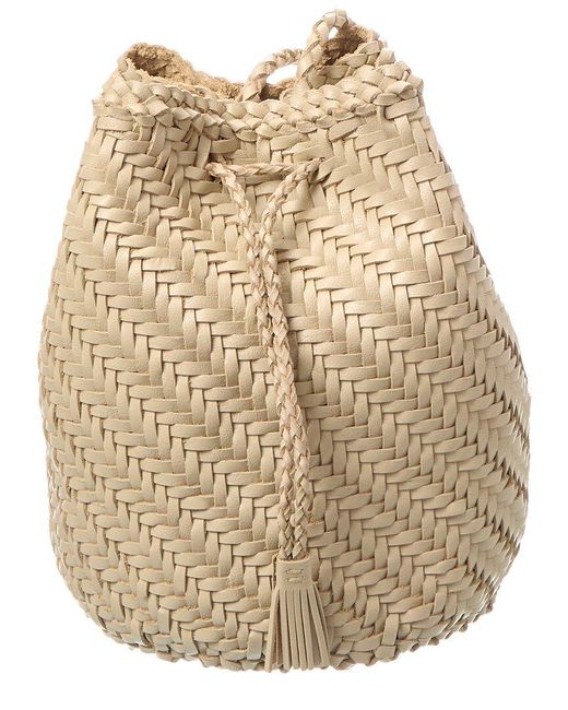 Dragon Diffusion Natural Pompom Double Jump Leather Crossbody