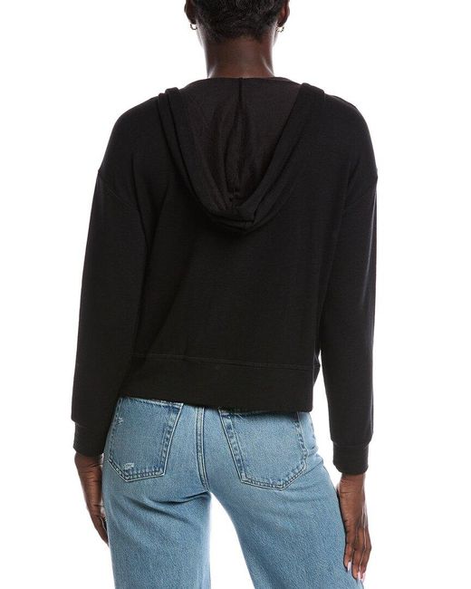 Splendid Black Dream Slub Zip-Up Track Jacket