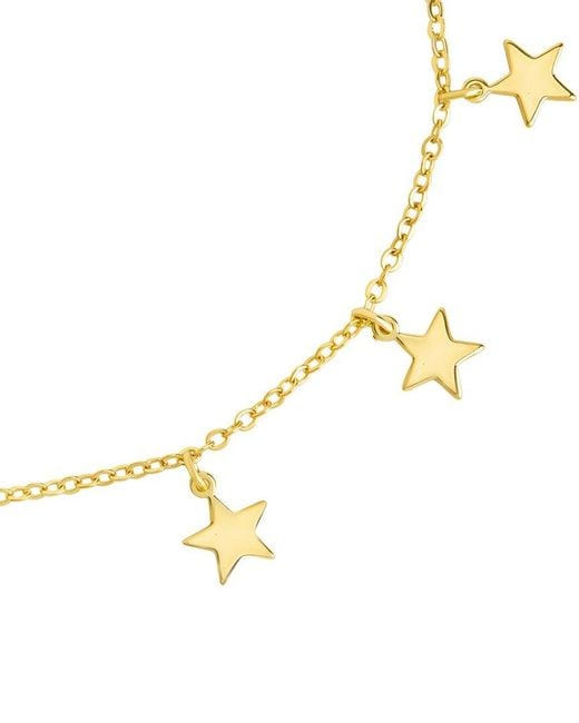 Sterling Forever Metallic 14K Plated Star Anklet
