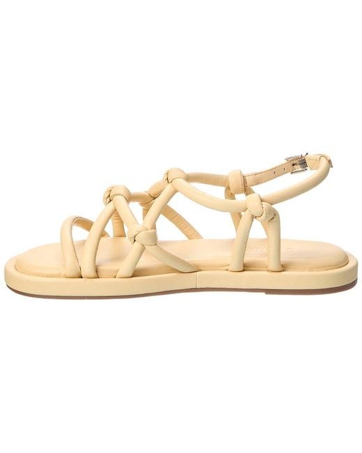 SCHUTZ SHOES Metallic Janet Leather Flatform Sandal