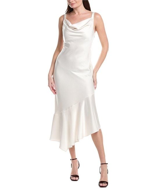 Kenneth Cole White Satin Bias Maxi Dress