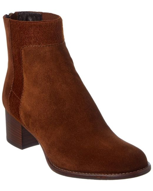 Lyst Aquatalia Theodora Waterproof Suede Bootie in Brown Save 25