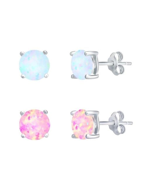 Donatello Gian White Stud Earrings