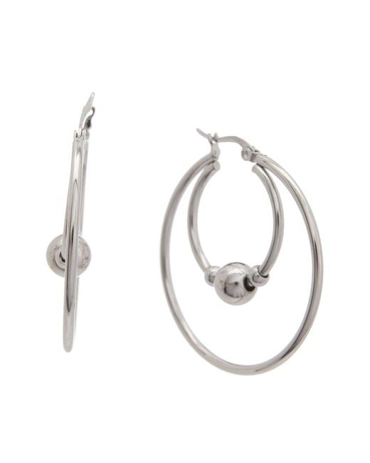 Juvell Metallic 18K Plated Double Row Hoops