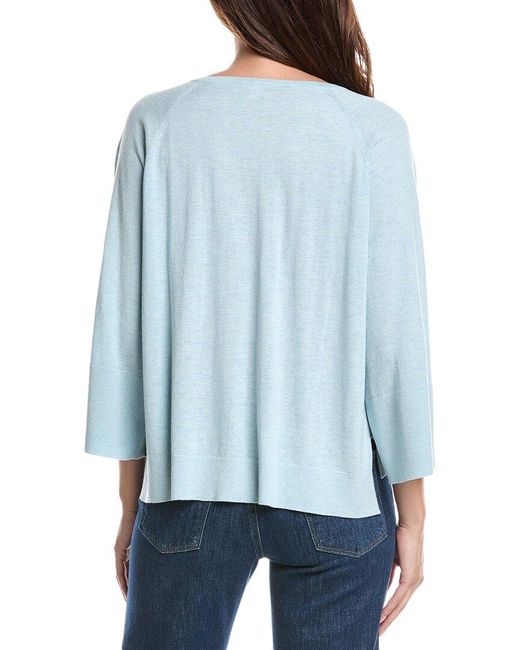 Forte Blue Easy Silk & Cashmere-Blend Sweater
