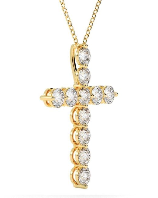 Lab Grown Diamonds Metallic 14K 3.00 Ct. Tw. Lab-Grown Diamond Necklace
