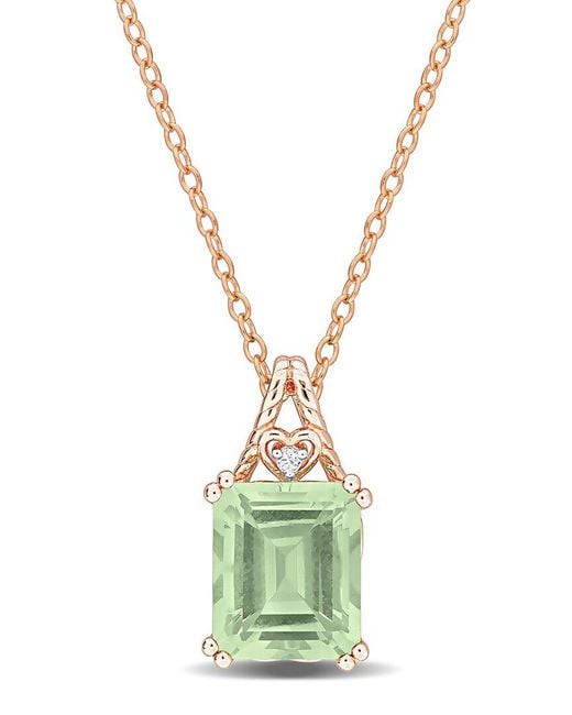 Rina Limor Metallic Silver 5.60 Ct. Tw. Green Quartz- & White Topaz Pendant