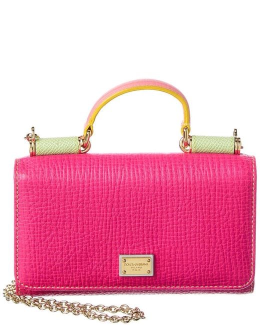 Dolce & Gabbana Pink Sicily Von Leather Bag
